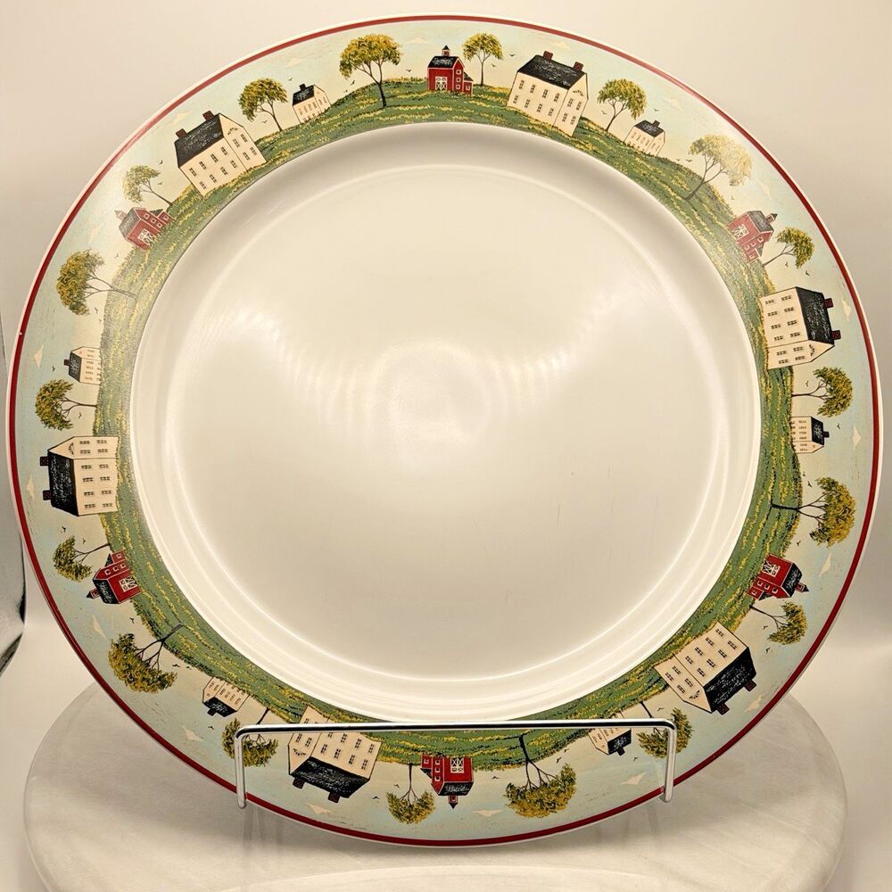 Sakura Warren Kimble Country Life Platter 12.5 1998 Vintage Stoneware Folk Art